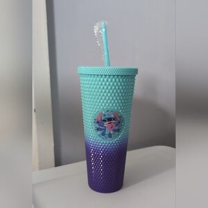 Disney Stitch studded acrylic cup w straw 24 oz